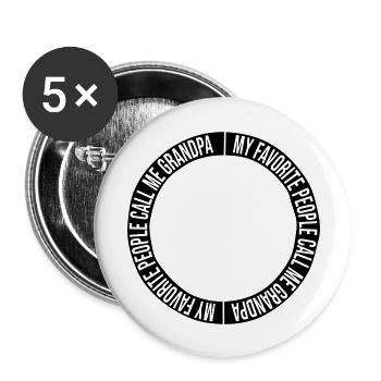 People Call Me Grandpa - Buttons large 2.2''/56 mm (5-pack) - white - Front