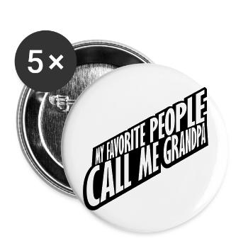 People Call Me Grandpa - Buttons large 2.2''/56 mm (5-pack) - white - Front