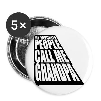People Call Me Grandpa - Buttons large 2.2''/56 mm (5-pack) - white - Front