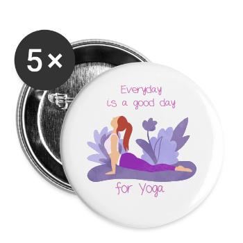 Yoga - Buttons large 2.2''/56 mm (5-pack) - white - Front