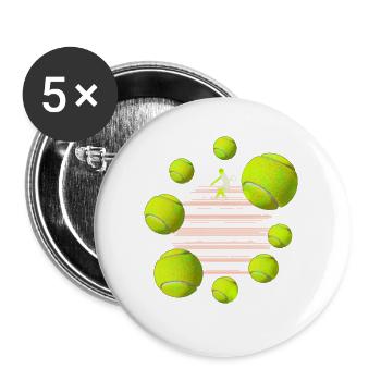 Tennisball - Buttons groß 56 mm (5er Pack) - Weiß - Vorne