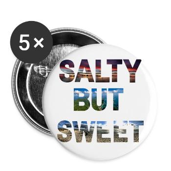 salty but sweet - Buttons large 2.2''/56 mm (5-pack) - white - Front