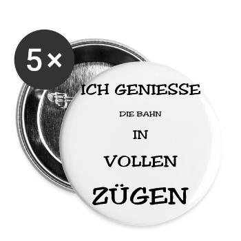 Ich genieße die Bahn in vollen Zügen - Lot de 5 grands badges (56 mm) - blanc - Devant