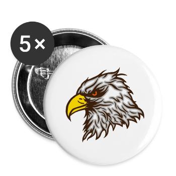 Cool pygargue à tête blanche de couleur aigle - Lot de 5 grands badges (56 mm) - blanc - Devant