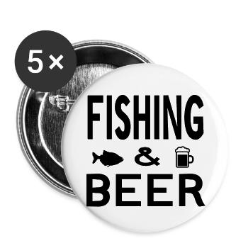 Angling - Buttons large 2.2''/56 mm (5-pack) - white - Front