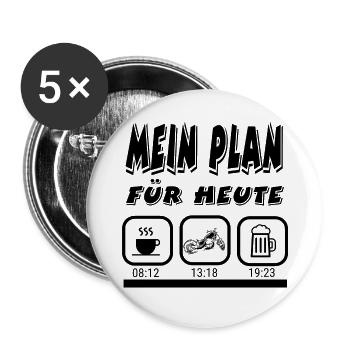 Motorrad - Buttons groß 56 mm (5er Pack) - Weiß - Vorne