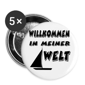 Segeln - Buttons groß 56 mm (5er Pack) - Weiß - Vorne
