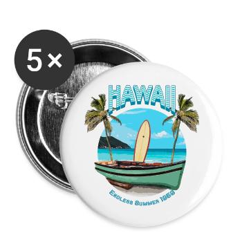Hawaii Endless Summer 1959 - Buttons large 2.2''/56 mm (5-pack) - white - Front