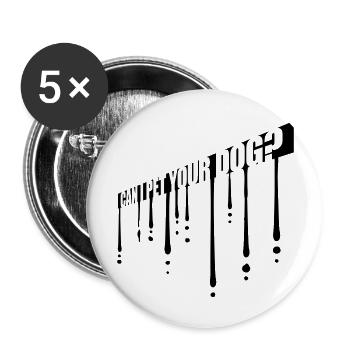 Caressez votre chien en disant - Lot de 5 grands badges (56 mm) - blanc - Devant