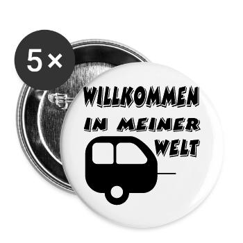 Camping - Buttons groß 56 mm (5er Pack) - Weiß - Vorne