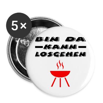 Grillen - Buttons groß 56 mm (5er Pack) - Weiß - Vorne