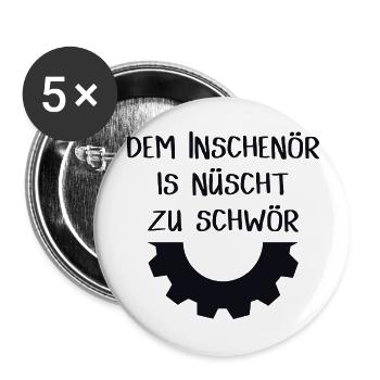 Inschenör - Buttons groß 56 mm (5er Pack) - Weiß - Vorne