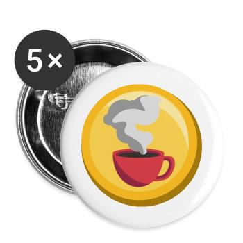 Coffee Sticker Gold Icon Cafe Barista - Buttons large 2.2''/56 mm (5-pack) - white - Front