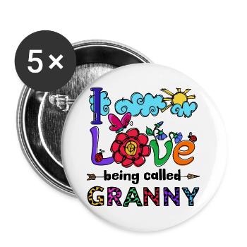 Old Woman Grandmother Grandma Statement Pensioner - Buttons large 2.2''/56 mm (5-pack) - white - Front