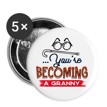 Glasses Visual impairment Grandmother Statement Grandma - Buttons large 2.2''/56 mm (5-pack) - white - Front