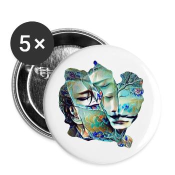 Ewige Liebe - Buttons groß 56 mm (5er Pack) - Weiß - Vorne