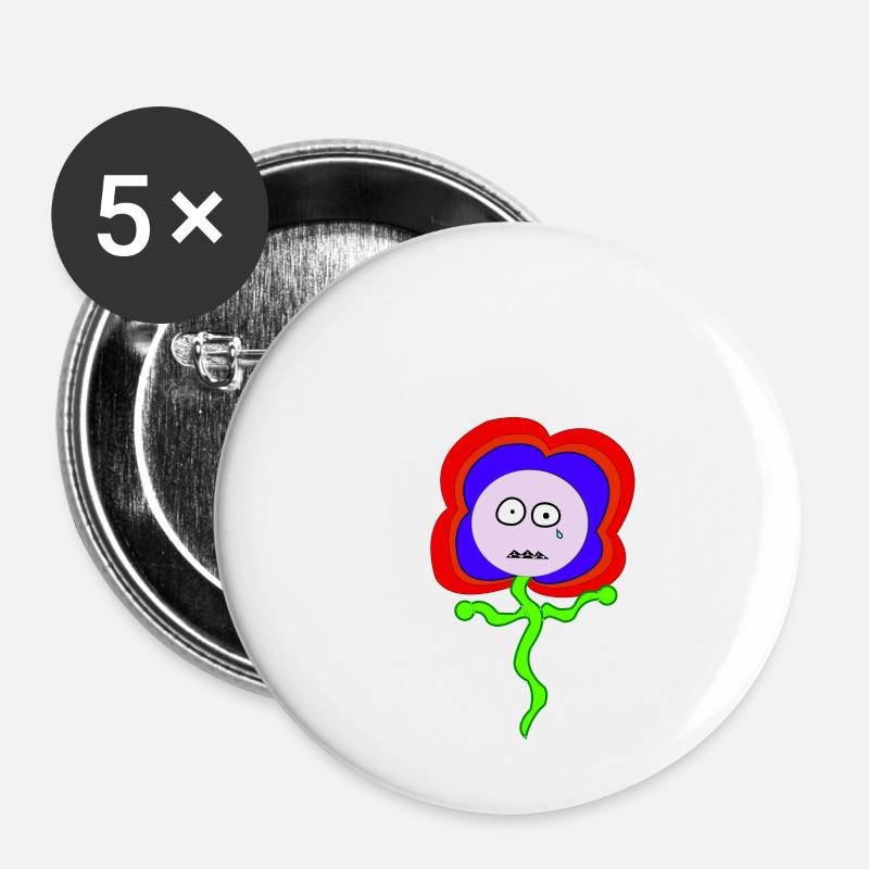 sad flower - Buttons large 2.2''/56 mm (5-pack) - white