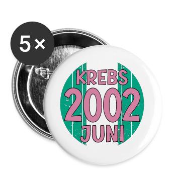 Sternzeichen Krebs Geburtstag Juni 2002 - Buttons groß 56 mm (5er Pack) - Weiß - Vorne