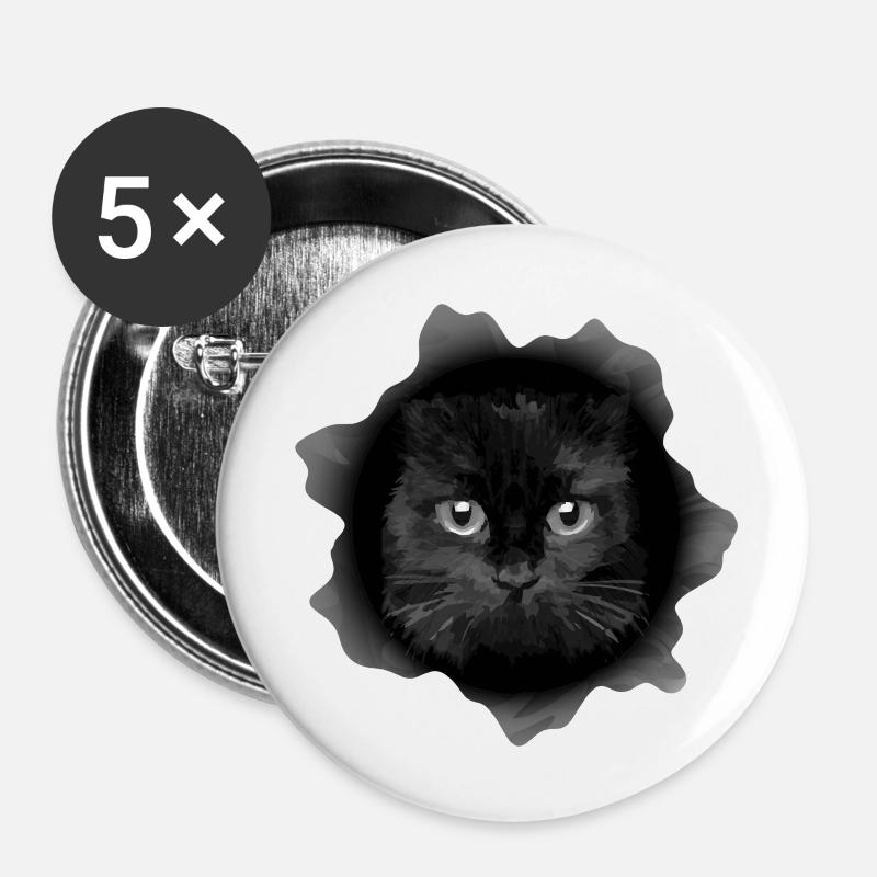 Cat - Buttons large 2.2''/56 mm (5-pack) - white