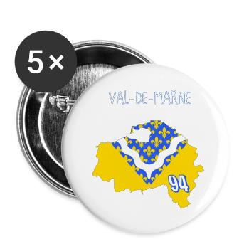 Val de Marne - Buttons groß 56 mm (5er Pack) - Weiß - Vorne