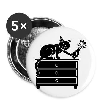 Cheeky cat bumps flower vase - Buttons large 2.2''/56 mm (5-pack) - white - Front