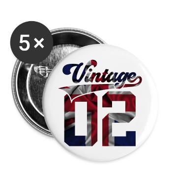 24TH BIRTHDAY UK VINTAGE 2002 - Buttons large 2.2''/56 mm (5-pack) - white - Front
