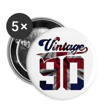 36TH BIRTHDAY UK VINTAGE 1990 - Buttons large 2.2''/56 mm (5-pack) - white - Front