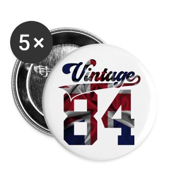 42ND BIRTHDAY UK VINTAGE 1984 - Buttons large 2.2''/56 mm (5-pack) - white - Front