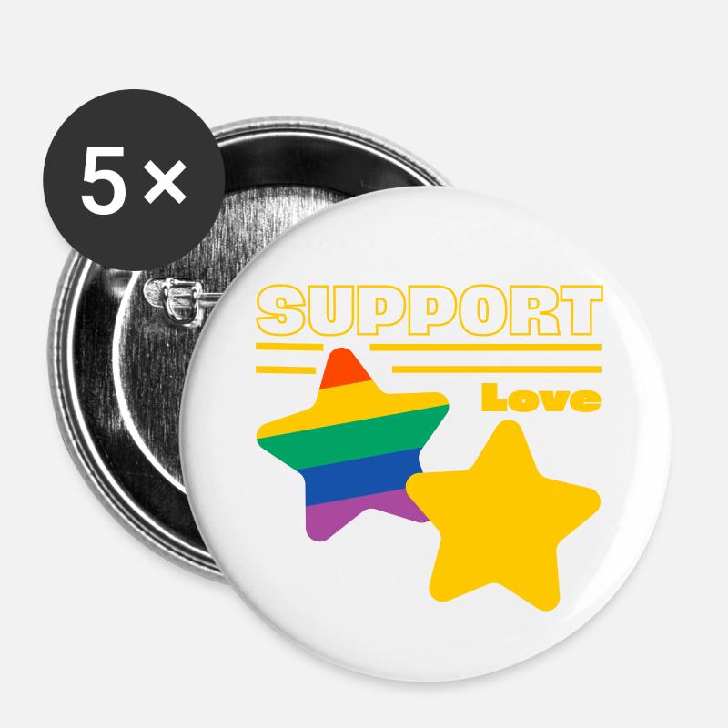 Support love - Buttons large 2.2''/56 mm (5-pack) - white
