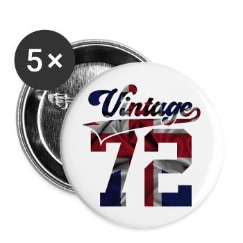 54TH BIRTHDAY UK VINTAGE 1972 - Buttons large 2.2''/56 mm (5-pack) - white - Front