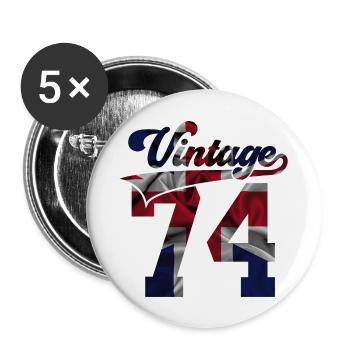 52ND BIRTHDAY UK VINTAGE 1974 - Buttons large 2.2''/56 mm (5-pack) - white - Front