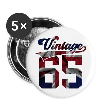 61ST BIRTHDAY UK VINTAGE 1965 - Buttons large 2.2''/56 mm (5-pack) - white - Front