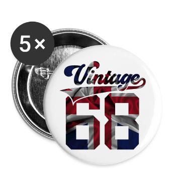 58. GEBURTSTAG UK VINTAGE 1968 - Buttons groß 56 mm (5er Pack) - Weiß - Vorne
