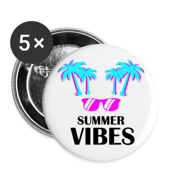 Summer Vibes - Buttons groß 56 mm (5er Pack) - Weiß - Vorne