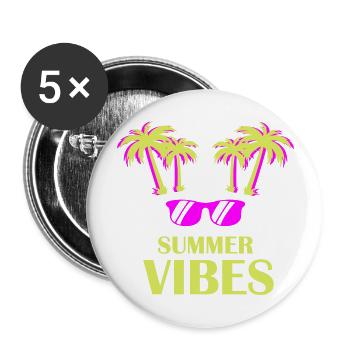 Summer Vibes - Buttons groß 56 mm (5er Pack) - Weiß - Vorne