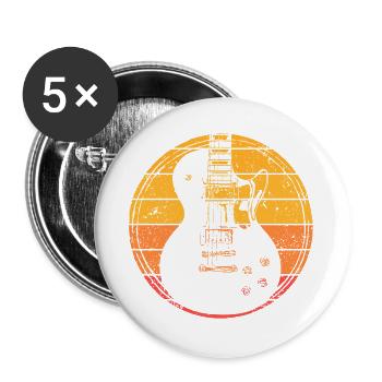 Electric Guitar - Lot de 5 grands badges (56 mm) - blanc - Devant