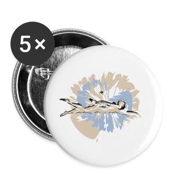 Valentine's Day swimmers in competition - Buttons large 2.2''/56 mm (5-pack) - white - Front