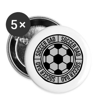 Soccer Dad Logo Sport - Buttons groß 56 mm (5er Pack) - Weiß - Vorne