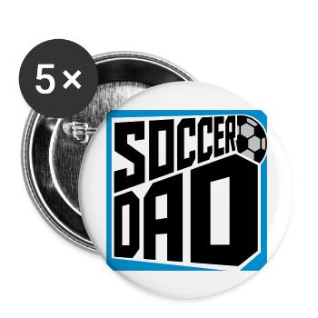 Logo Design Soccer Dad - Buttons groß 56 mm (5er Pack) - Weiß - Vorne