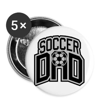 Bester Soccer Dad Logo - Buttons groß 56 mm (5er Pack) - Weiß - Vorne