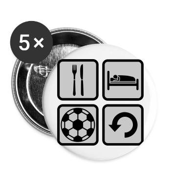 Football Eat Sleep Icons - Buttons large 2.2''/56 mm (5-pack) - white - Front