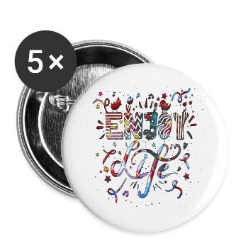 Think outside the box positive thoughts happy - Buttons large 2.2''/56 mm (5-pack) - white - Front