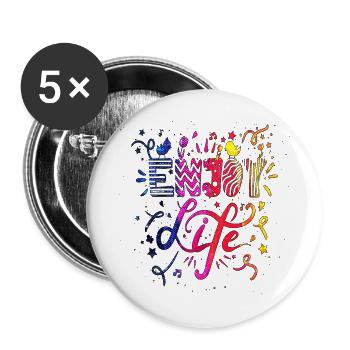 Think outside the box positive thoughts happy - Buttons large 2.2''/56 mm (5-pack) - white - Front