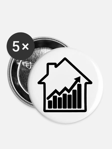 Aktienchart für den Wohnungsmarkt - Buttons groß 56 mm (5er Pack) - Weiß