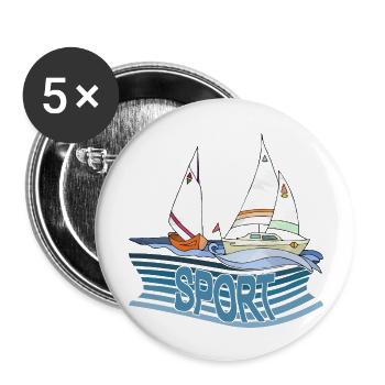 Segelboote - Buttons groß 56 mm (5er Pack) - Weiß - Vorne