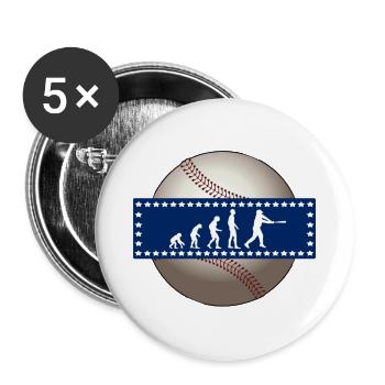 EVOLUTION BASEBALL SPORT USA GESCHENK - Buttons groß 56 mm (5er Pack) - Weiß - Vorne