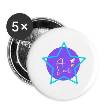 star - Buttons groß 56 mm (5er Pack) - Weiß - Vorne