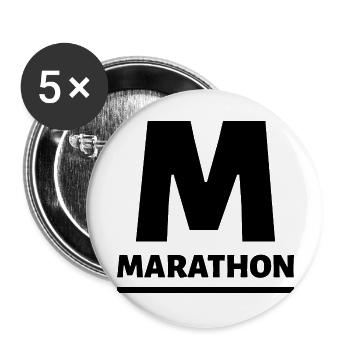 Triathlon Swim Bike Run Marathon - Buttons groß 56 mm (5er Pack) - Weiß - Vorne
