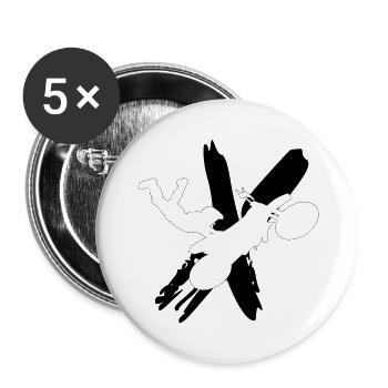 Motocross X black - Buttons large 2.2''/56 mm (5-pack) - white - Front