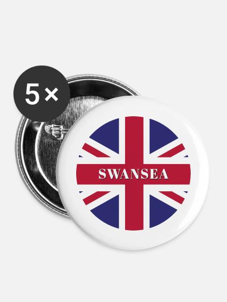 Swansea - Buttons groß 56 mm (5er Pack) - Weiß